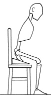 sedersi utilizzando un supporto a cuneo che facilita lo sbilanciamento avanti del bacino